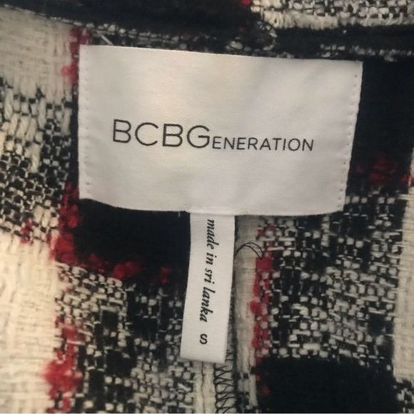BCBGeneration Long Vest Plaid Pockets Size S - Picture 3 of 7